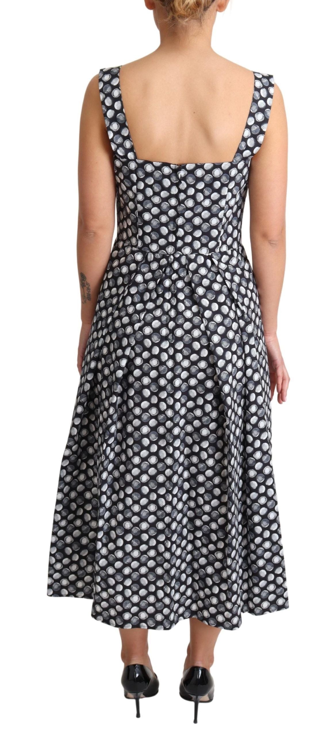 Dolce & Gabbana Elegant Sleeveless Geometric Midi A-Line Dress