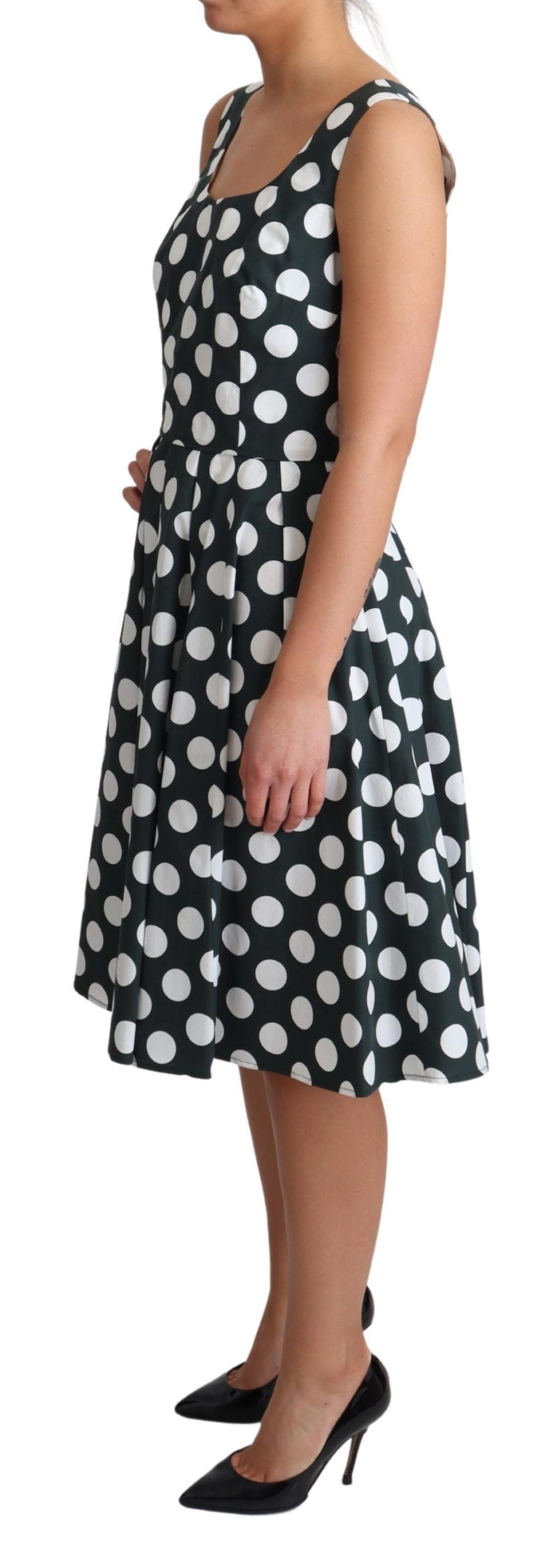 Dolce & Gabbana Chic Polka Dot A-line Sleeveless Dress