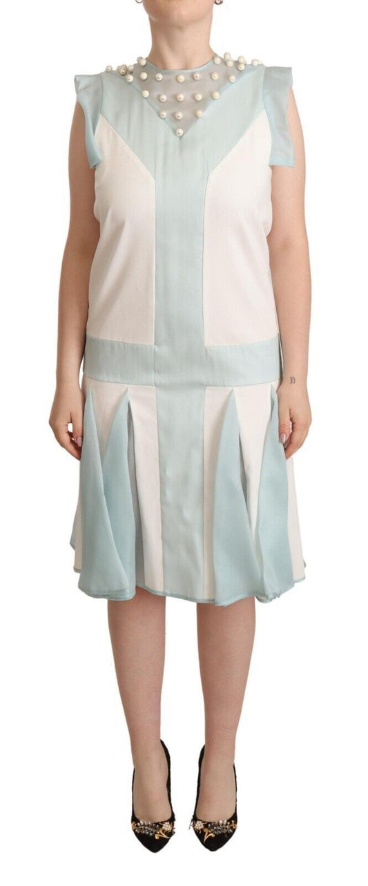 Sergei Grinko Embroidered Pearl Shift Dress Distinction