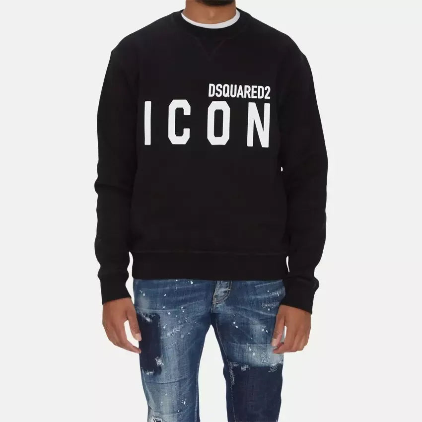 Dsquared² Chic Black Cotton Logo Sweatshirt