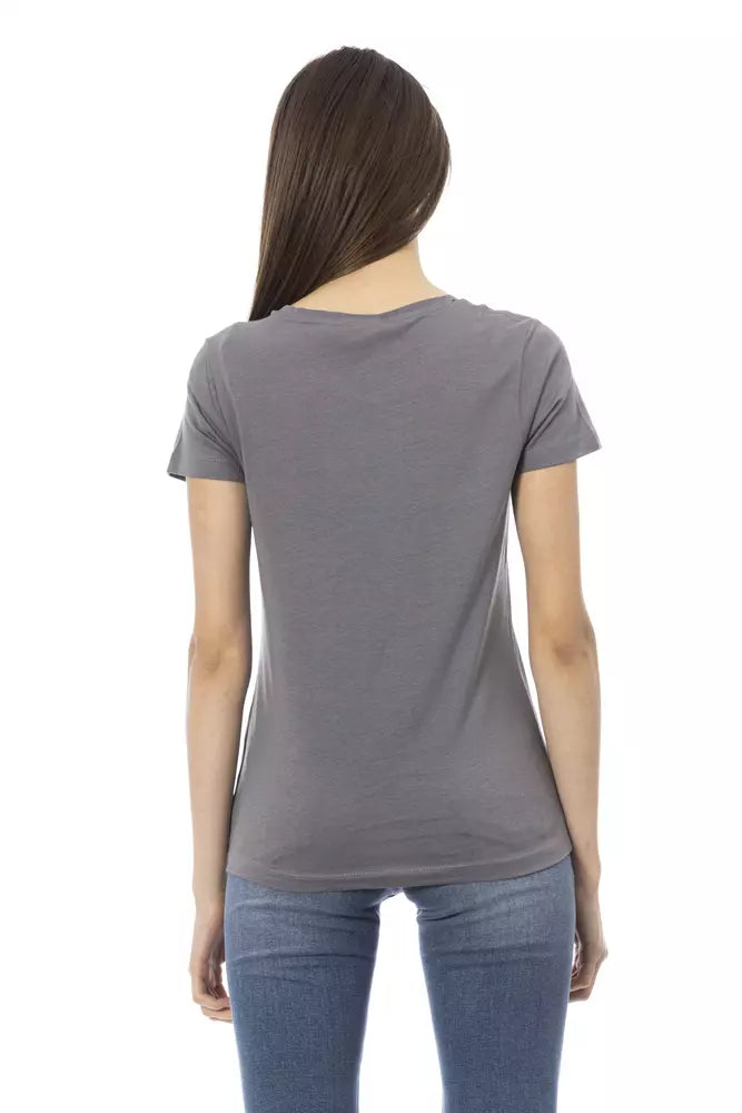 Trussardi Action Gray Cotton Women T-Shirt