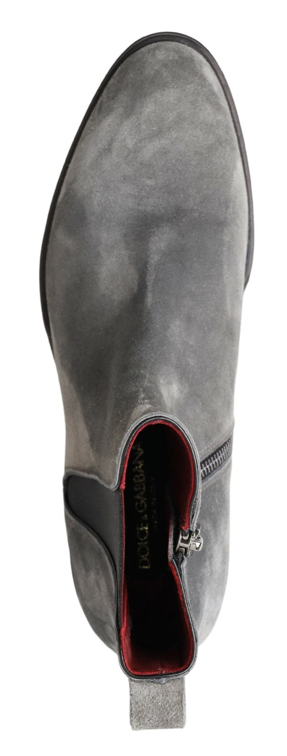 Dolce & Gabbana Elegant Gray Chelsea Leather Boots