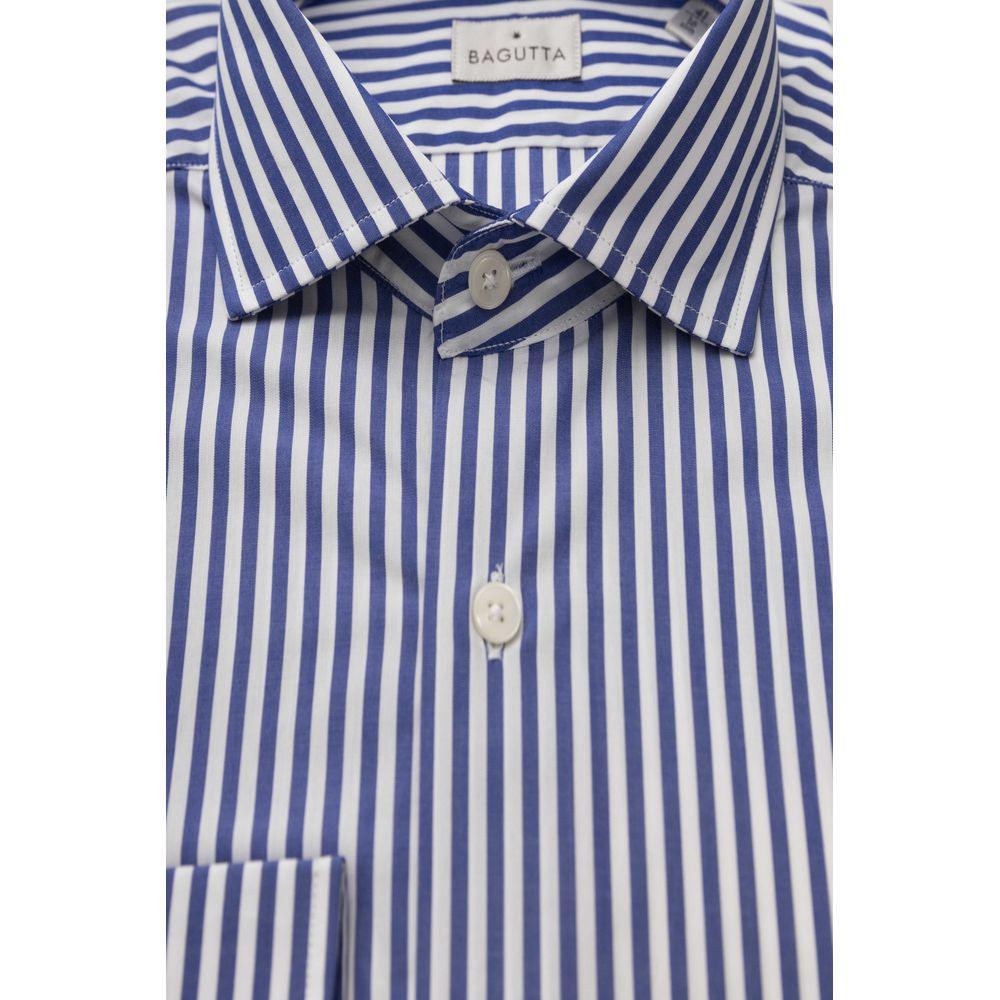 Bagutta Light Blue Cotton Men Shirt