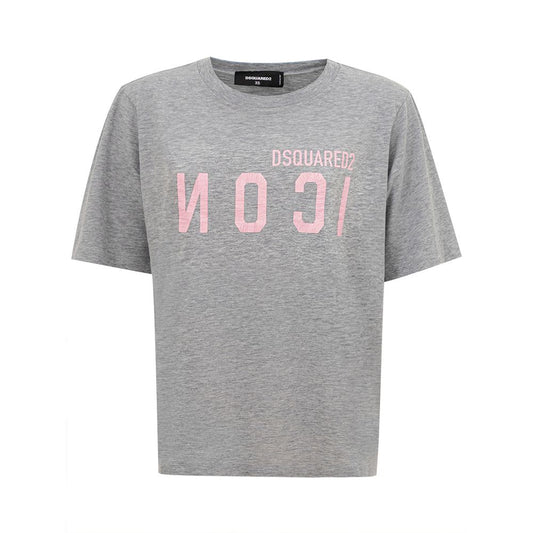 Dsquared² Elegant Gray Cotton Top for Women