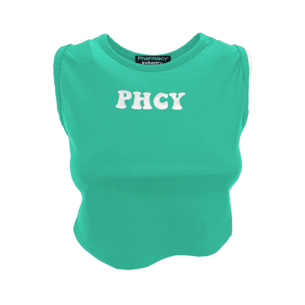 Pharmacy Industry Sleeveless Lycra Logo Print Top – Emerald Green