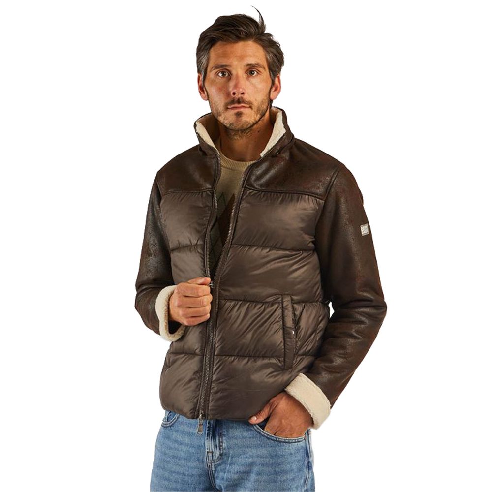 Yes Zee Brown Nylon Men Jacket