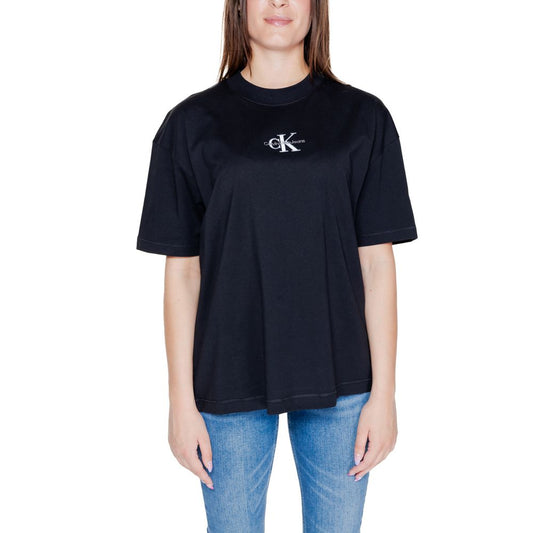 Calvin Klein Jeans Black Cotton Tops & T-Shirt