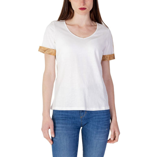 Alviero Martini Prima Classe Cream Cotton Tops & T-Shirt