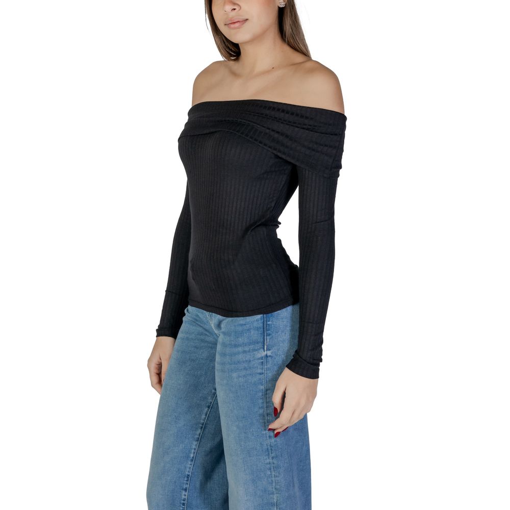 Jacqueline De Yong Black Viscose Tops & T-Shirt