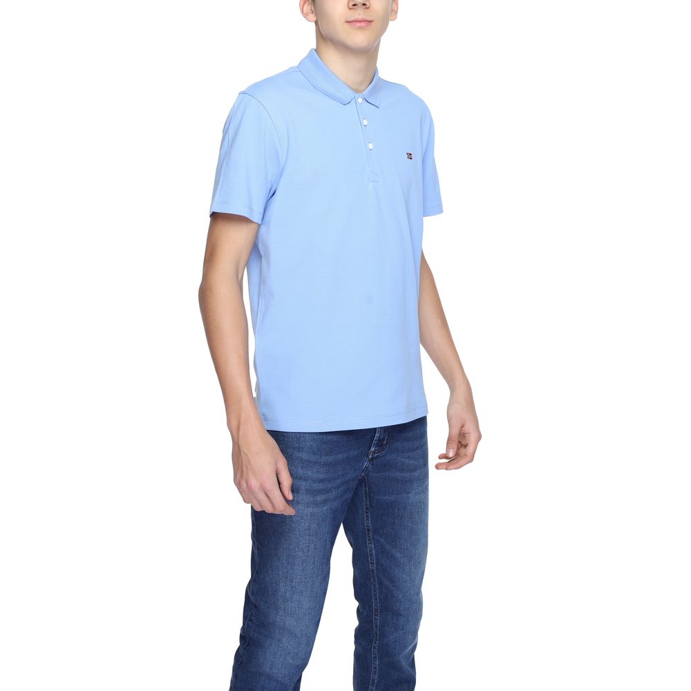 Napapijri Light Blue Cotton Polo Shirt