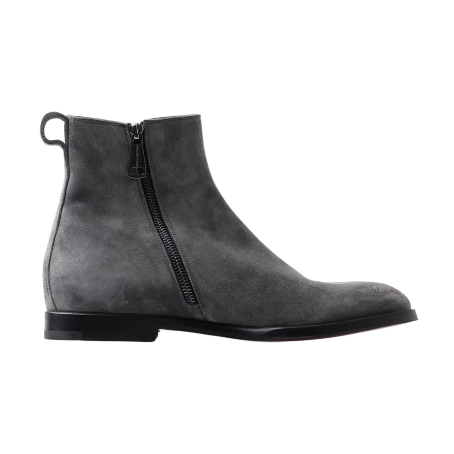 Dolce & Gabbana Elegant Gray Chelsea Leather Boots